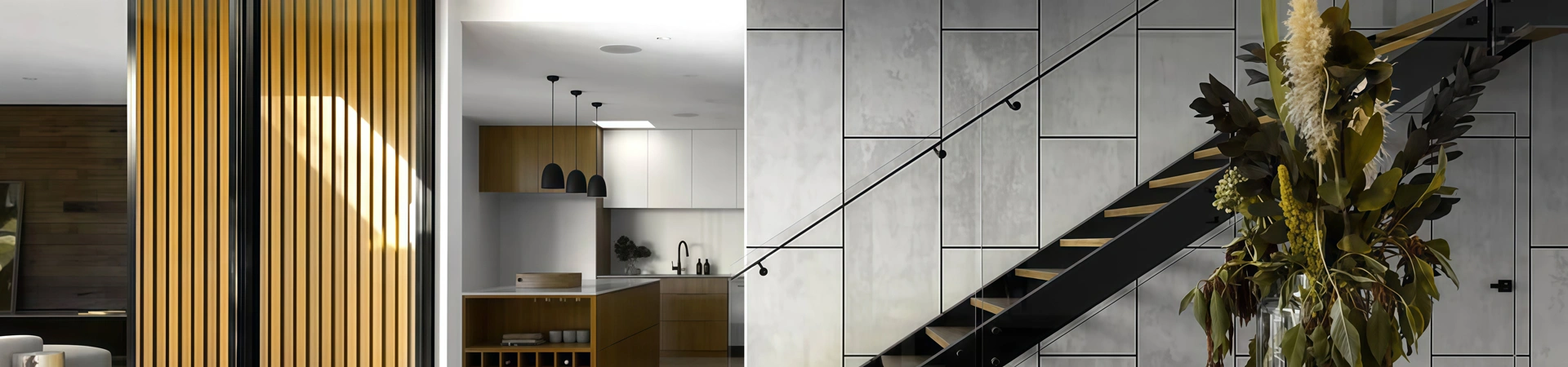 Interior inspiration showing coordinated wall finishes, lighting and furniture